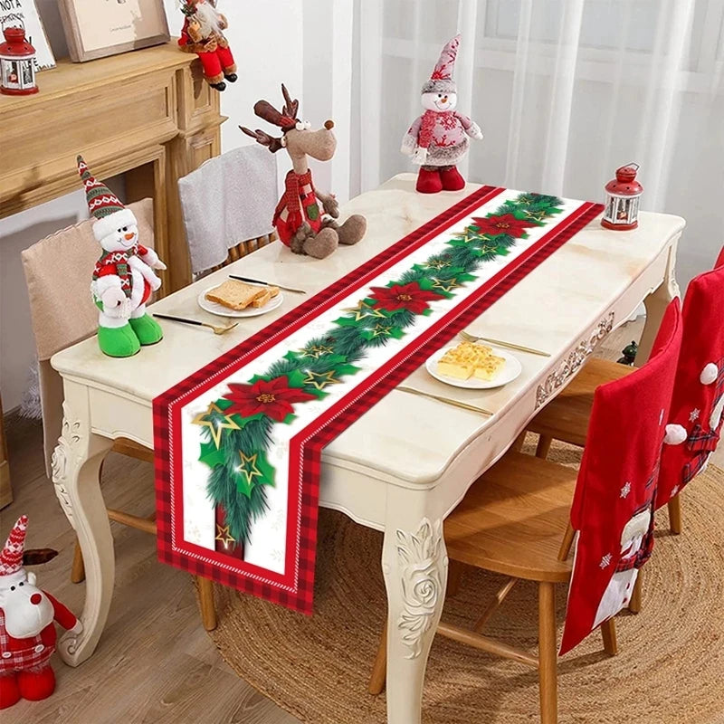 Christmas Table Runner - Merry Christmas Decorations Tablecloth 2024