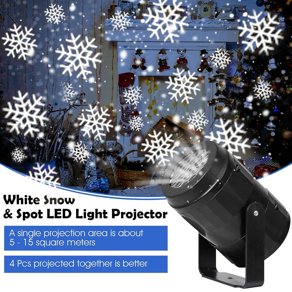 Snowflake Projector - LED Christmas Light Projector with Remote for Holiday Decor