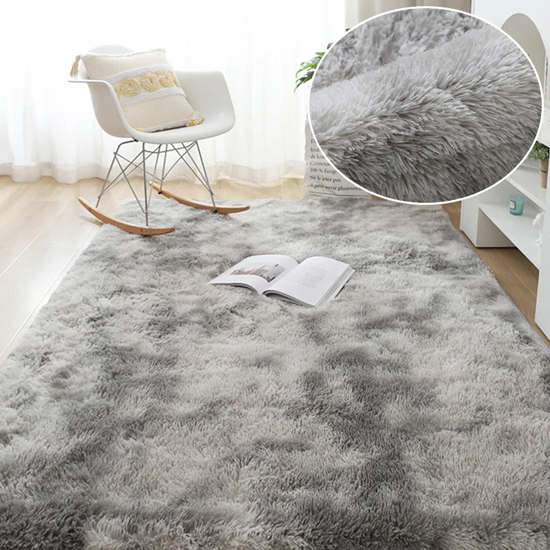 RainbowCloud Plush Rug – Soft, Fluffy & Vibrant!