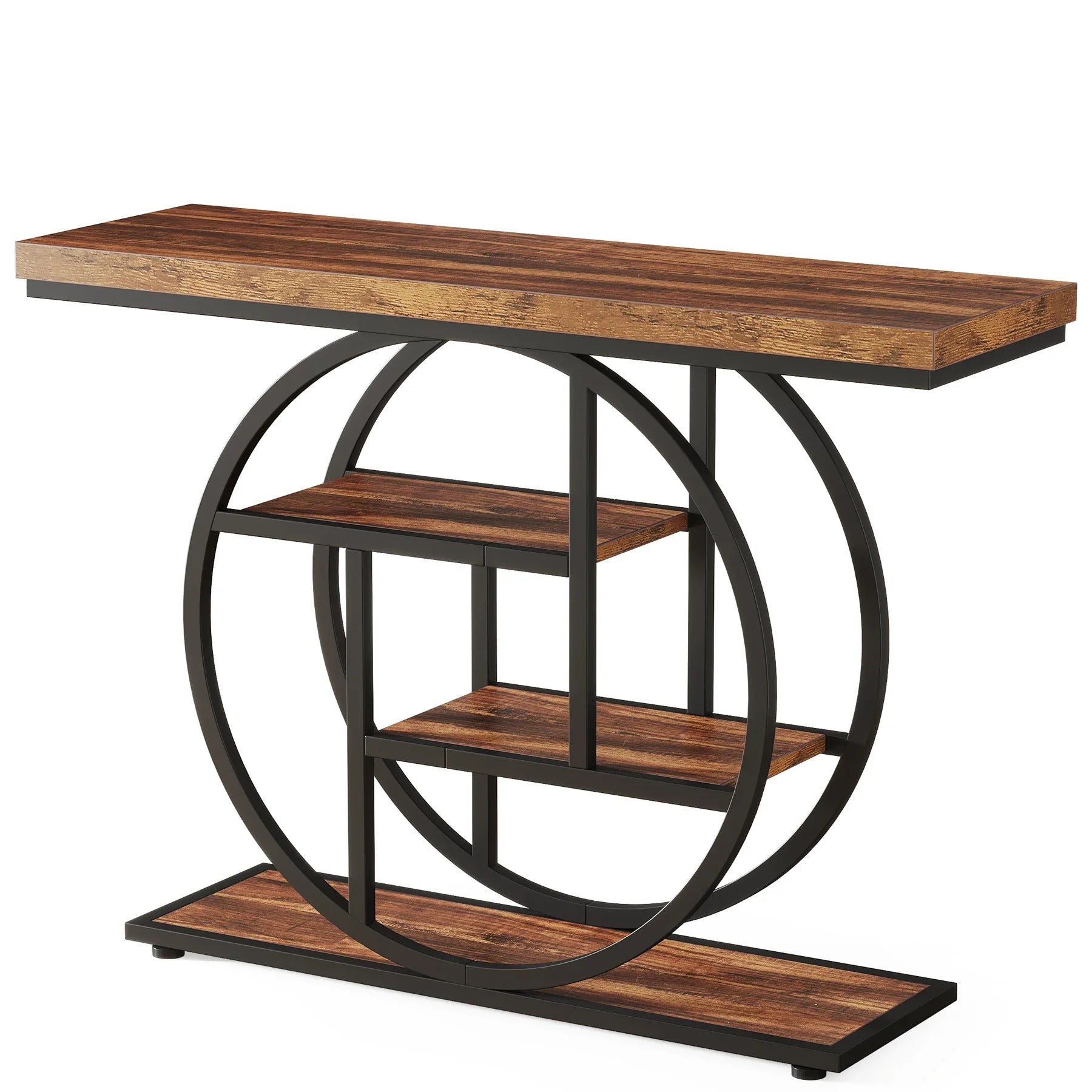 4-Tier Console Table - 41.3" Industrial Entryway Table for Living Room & Hallway
