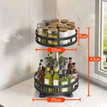 2-Tier Rotatable Kitchen Storage Rack - 360° Lazy Susan Organizer for Countertops & Cabinets