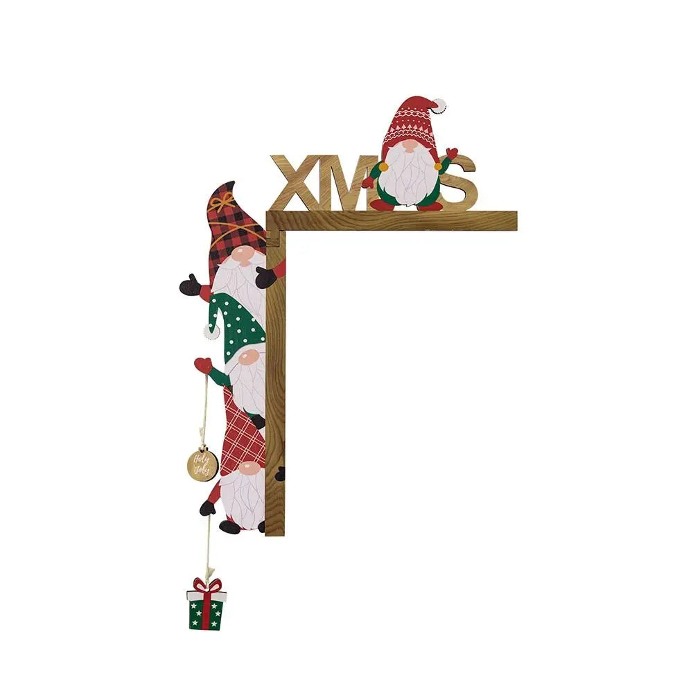 Wooden Santa & Snowman Christmas Door Frame Decor