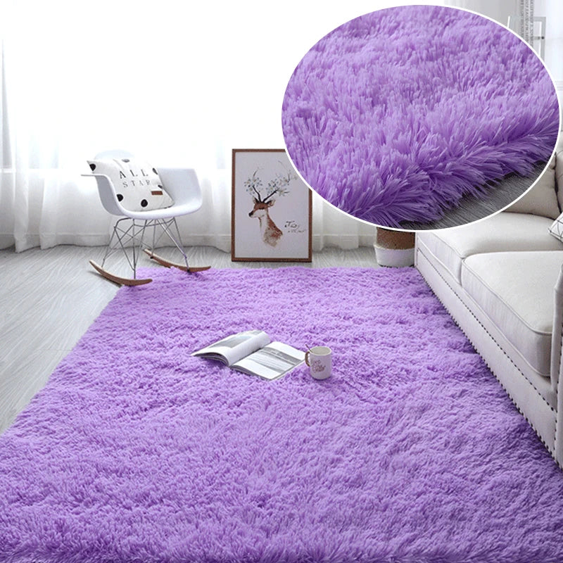 RainbowCloud Plush Rug – Soft, Fluffy & Vibrant!