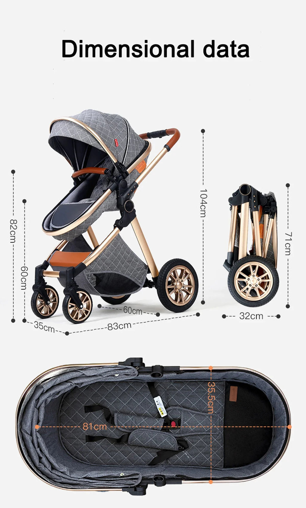 3-in-1 Baby Stroller - Luxury Travel System for Newborns & Toddlers
