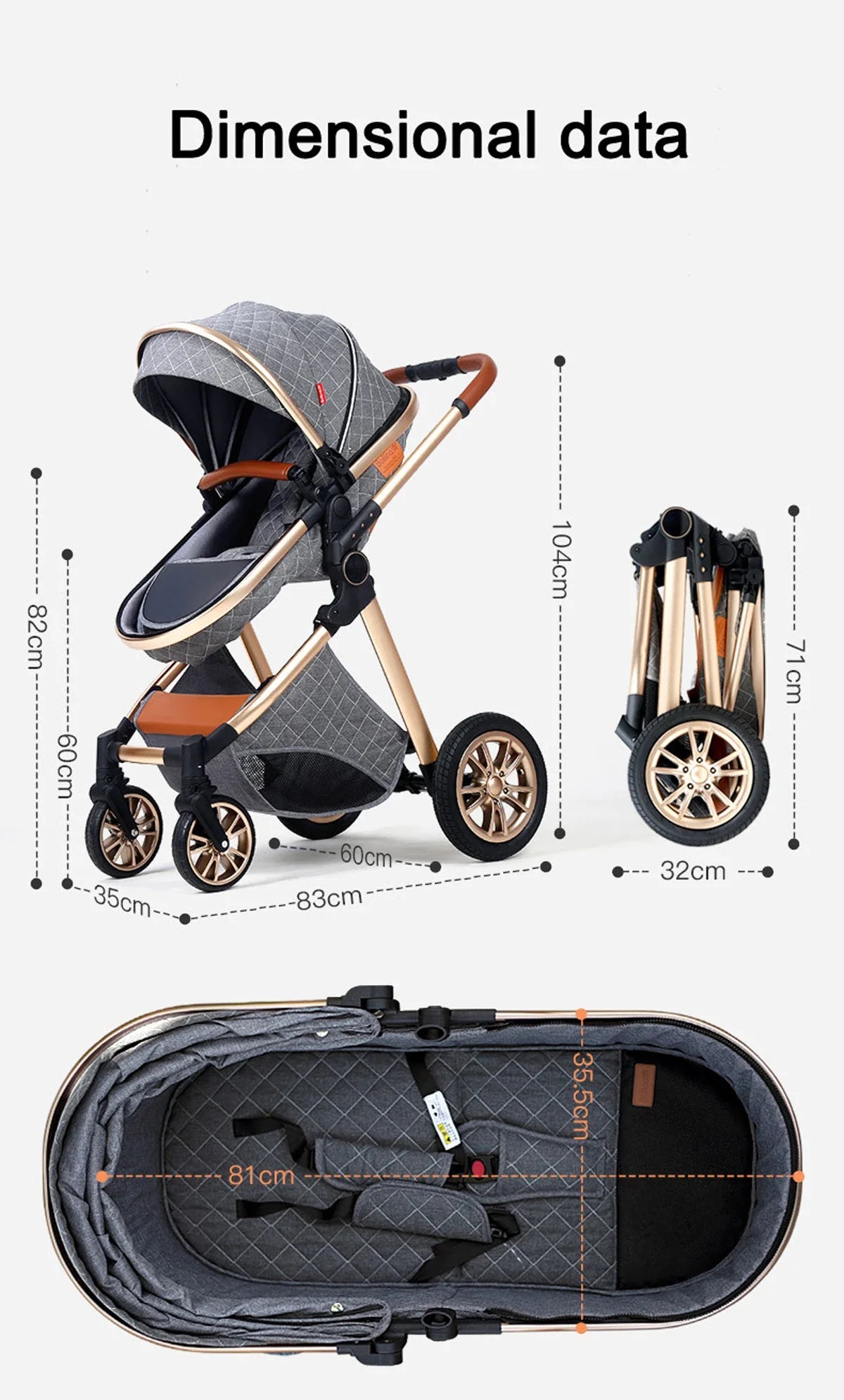 3-in-1 Baby Stroller - Luxury Travel System for Newborns & Toddlers