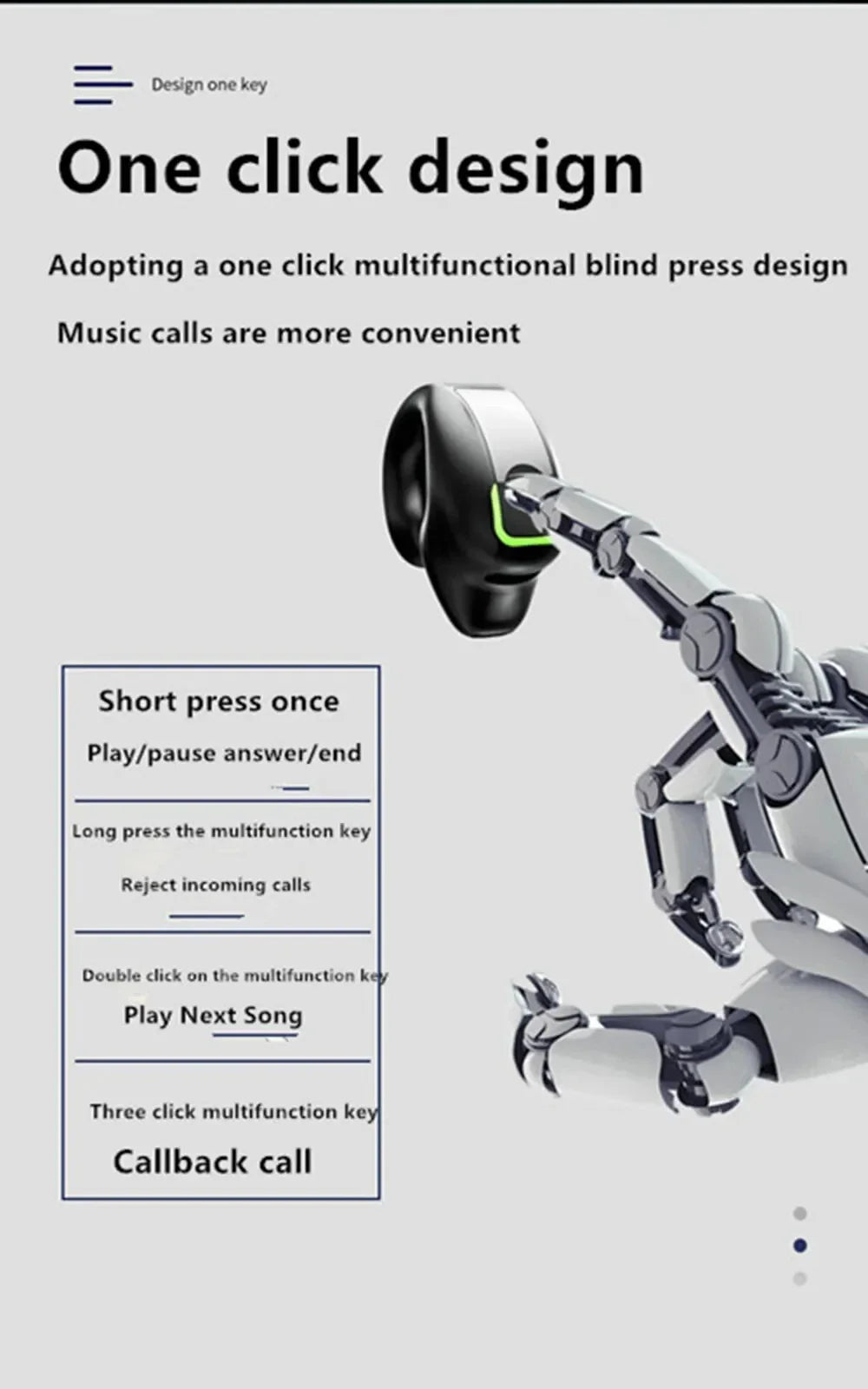 Bone Conduction Bluetooth Earphone - Clip-On Wireless Earbud