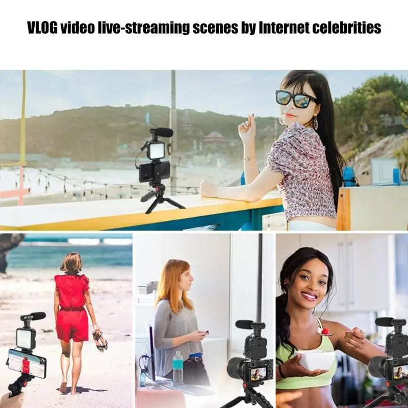 All-in-One Creator Kit – Phone Tripod, Mic & Ring Light for Pro Videos!