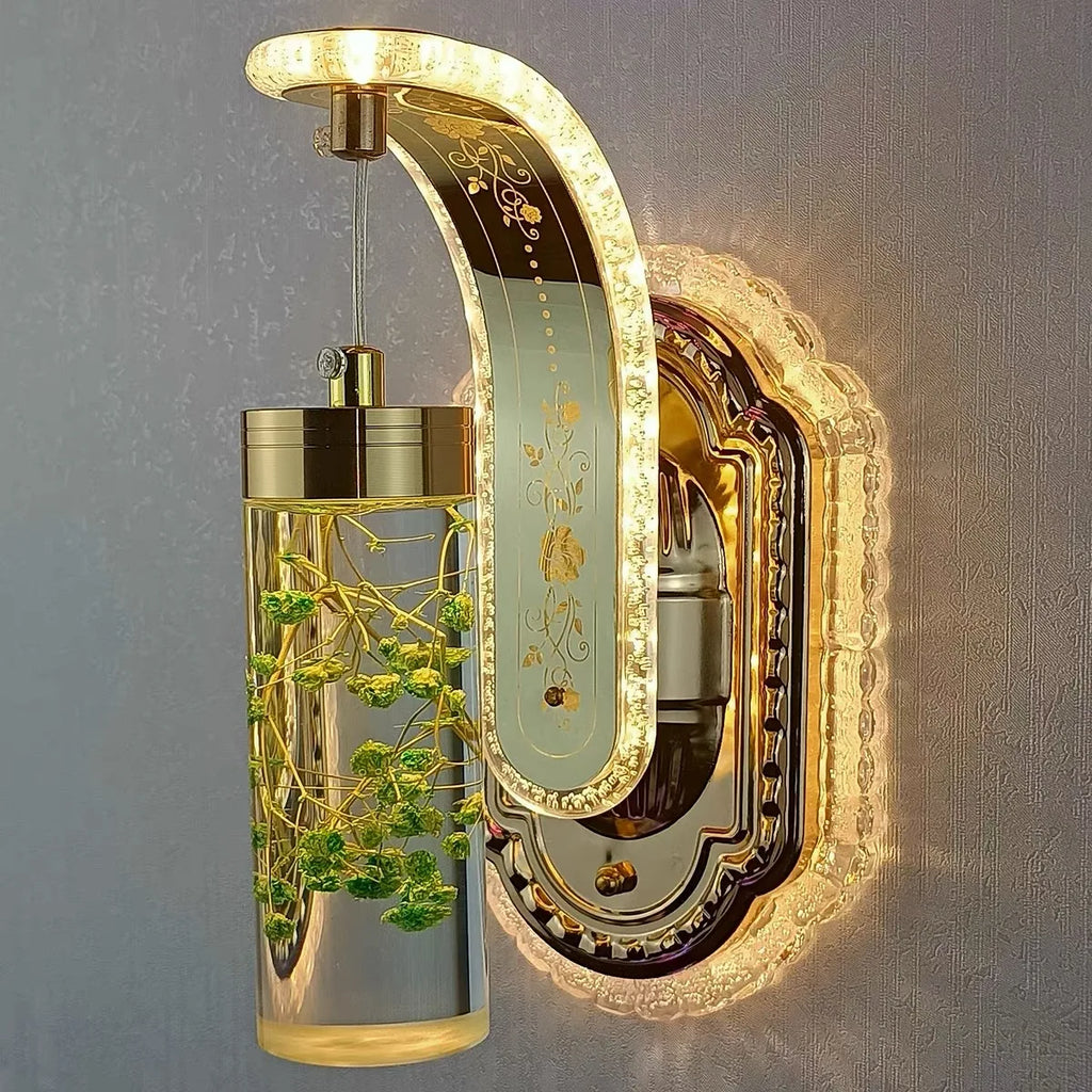 Amber Flower Table Lamp - LED Night Light with Adjustable Brightness for Bedroom & Living Room