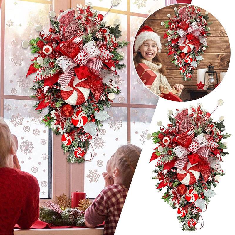 Christmas Wreath - Candy Cane Garland Door Decoration