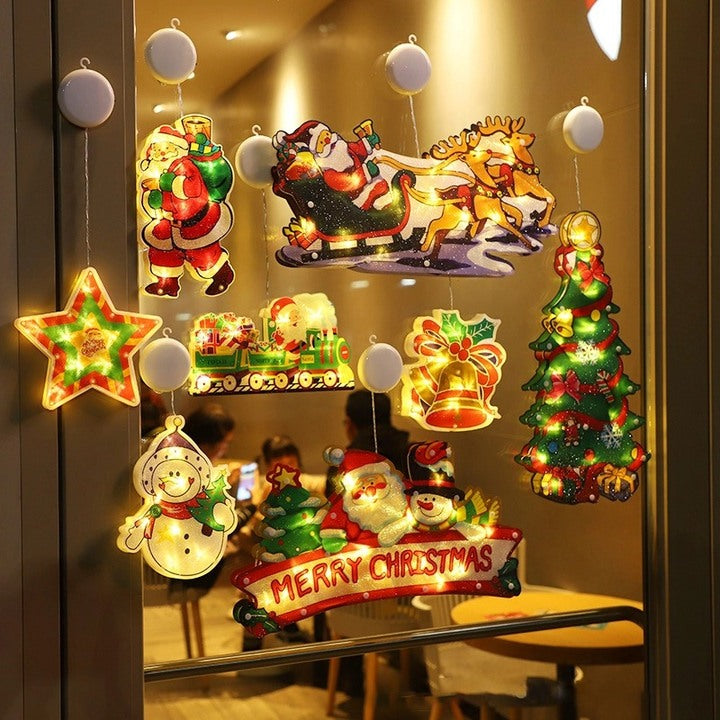 Christmas Window Hanging Lights - LED Suction Cup Star Lights for Holiday Window Decor