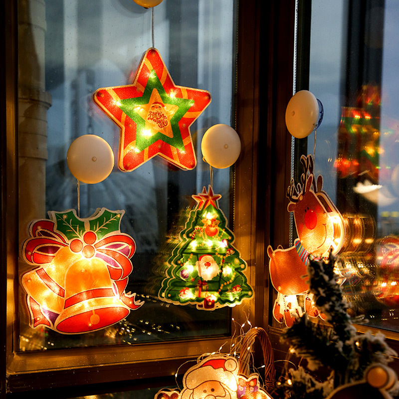 Christmas Window Hanging Lights - LED Suction Cup Star Lights for Holiday Window Decor