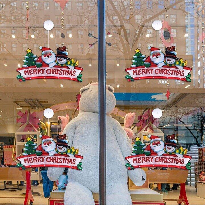 Christmas Window Hanging Lights - LED Suction Cup Star Lights for Holiday Window Decor