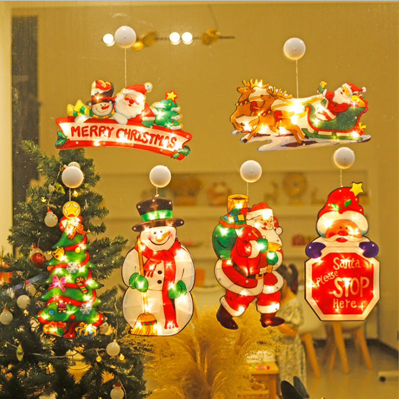 Christmas Window Hanging Lights - LED Suction Cup Star Lights for Holiday Window Decor