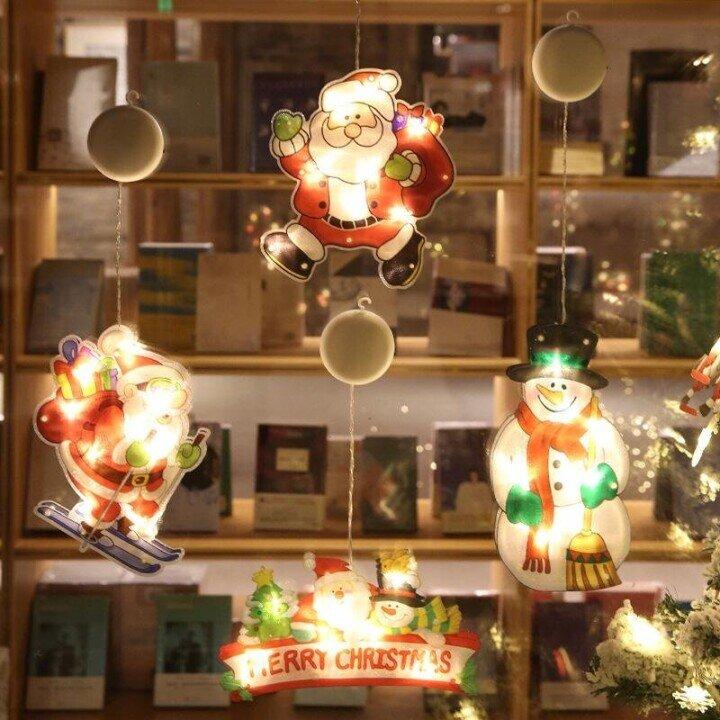 Christmas Window Hanging Lights - LED Suction Cup Star Lights for Holiday Window Decor