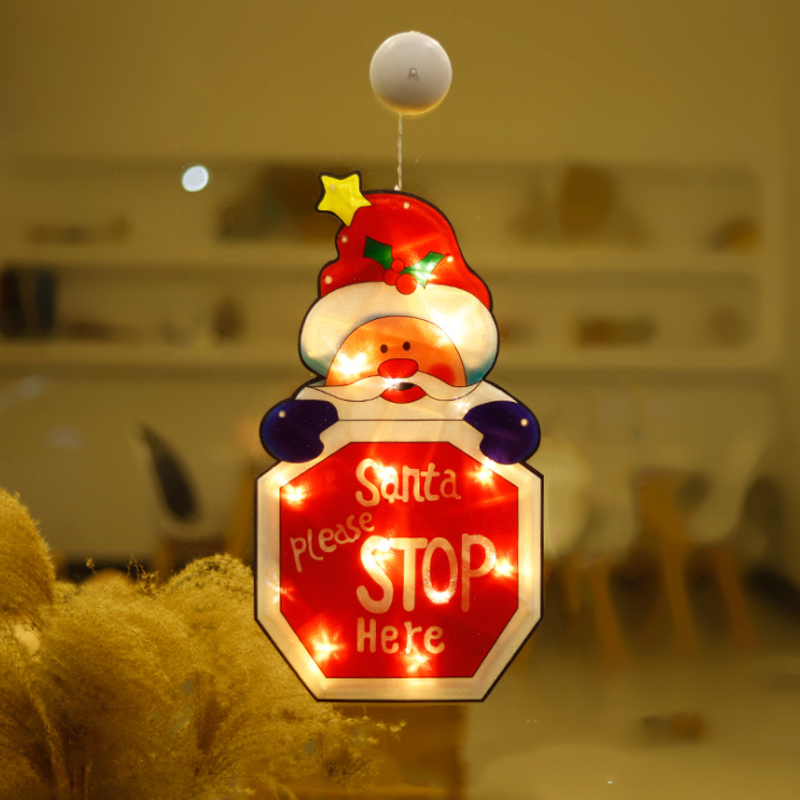 Christmas Window Hanging Lights - LED Suction Cup Star Lights for Holiday Window Decor