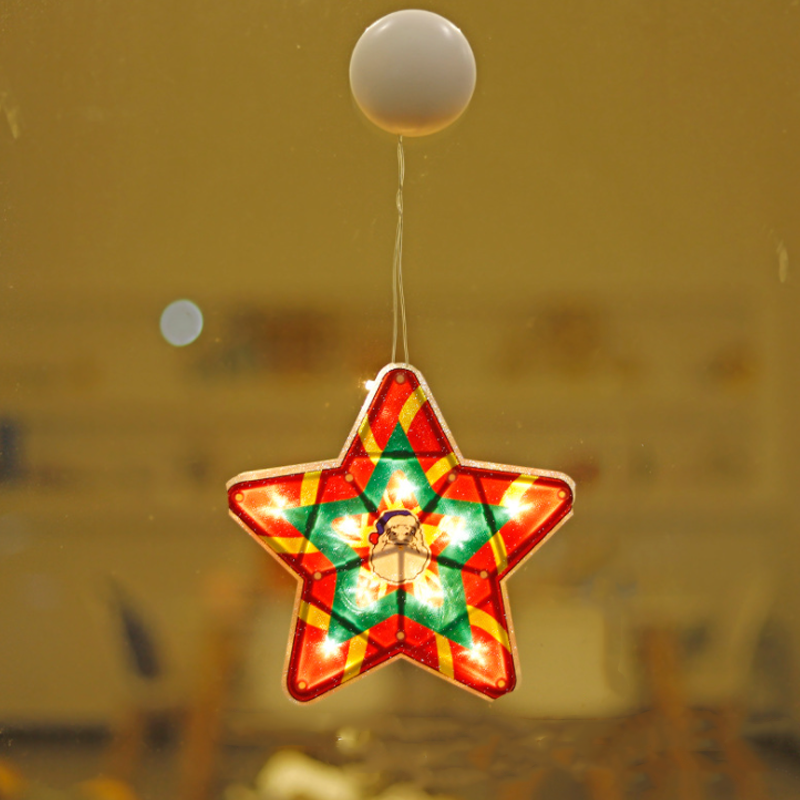 Christmas Window Hanging Lights - LED Suction Cup Star Lights for Holiday Window Decor