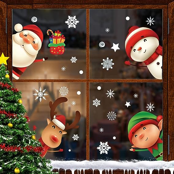 Christmas Window Decals - Snowflake Stickers for Holiday Window & Glass Decoration